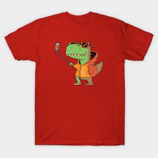 T-Rex Selfie Cartoon T-Shirt